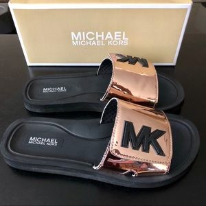 mk slides rose gold